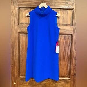 💙 Alex Marie Cobalt Blue Mock Neck Shift Dress Size 4 NWT💙